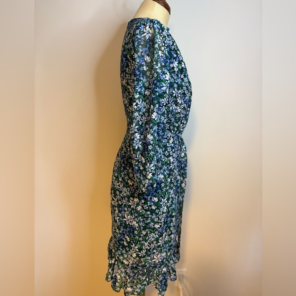 Karl Lagerfeld Paris Floral Print Knee Length Ruffled Tie Waist Size 4 excellent - Picture 9 of 11